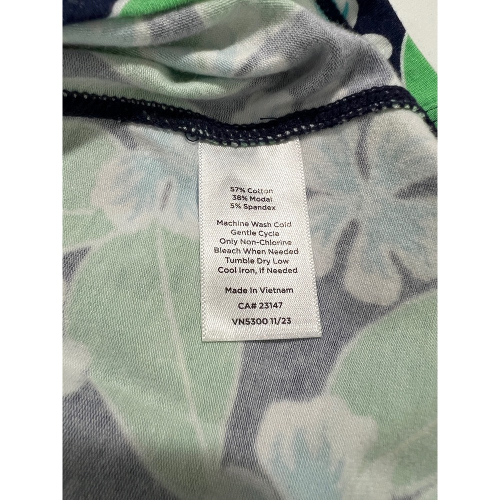 Talbots T by Talbots Top Womens MP Blue Green Floral Strappy Back Activewear E02 - Picture 4 of 14